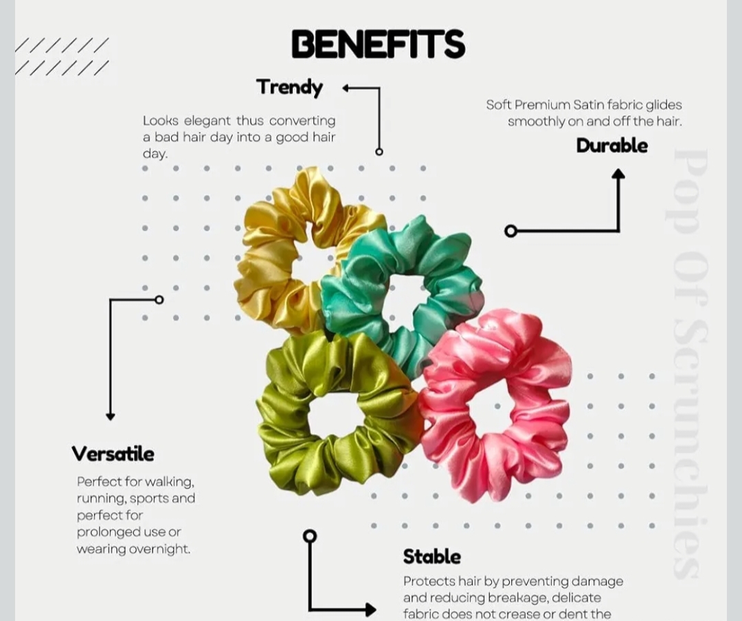 🎀Premium Satin Scrunchie Set for Women & Girls (Pack of 4)