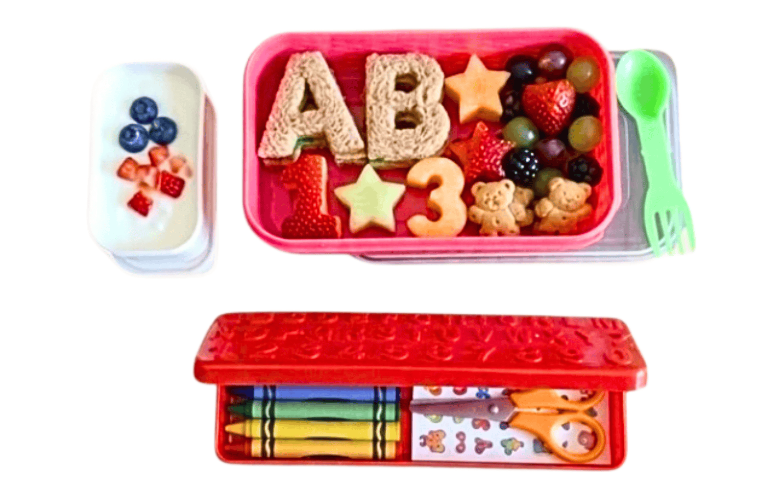 Kids Geometry Box with Tiffin Lunch Box Set, School Stationery Organizer and Lunch Box Combo, Study Kit for Nursery, LKG, UKG and Preschool, Age 0-7 Years