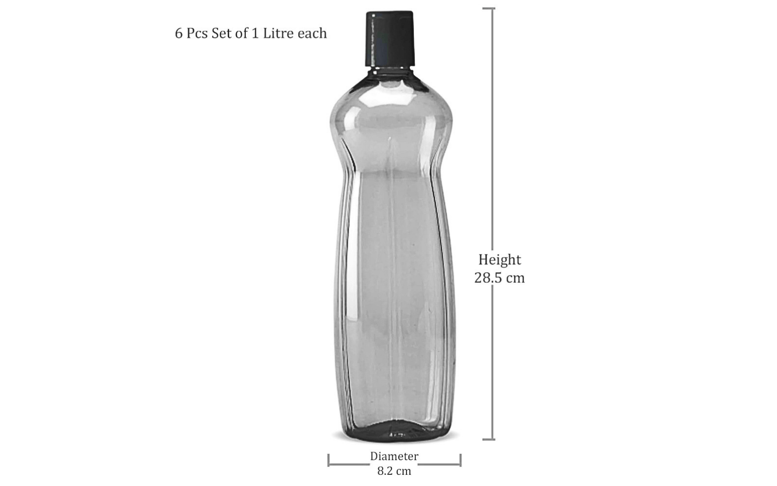 Water Bottle, 1 Litre Each, Reusable Plastic Fridge Bottle Set, BPA Free and Leak Proof Bottles for Travel, Work, with Multicolour Pack of 1