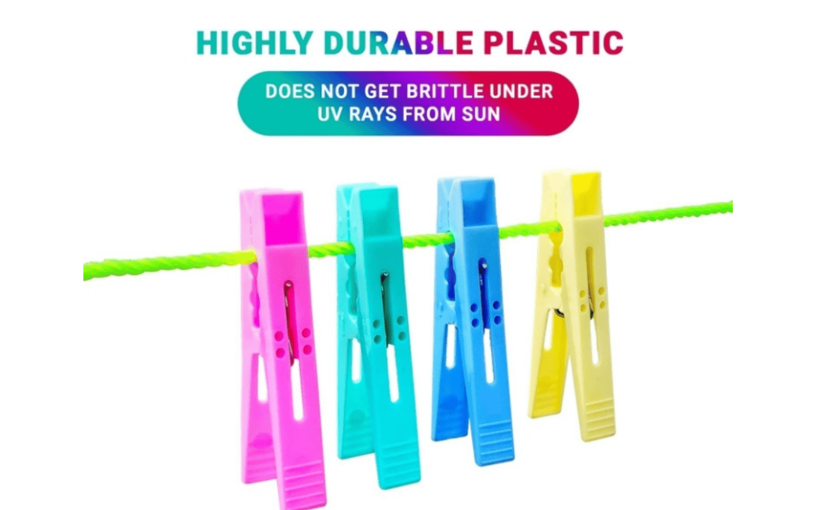 Big Size Multicolour Cloth Clips for Drying Clothes/Plastic Hanging Pegs/Pins with Storage Box (24 Pcs)