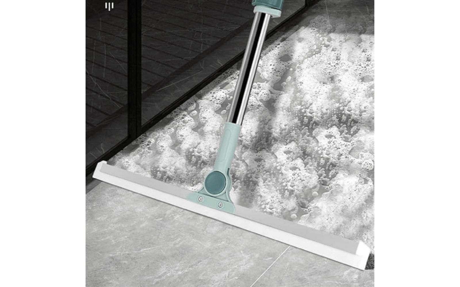 Broom Silicone Floor Wiper–180° Rotating Squeegee for Floor 52 cm Wide Floor Cleaning Squeegee with Adjustable Long Handle – Heavy-Duty Water Wiper for Bathroom, Kitchen & Commercial Cleaning