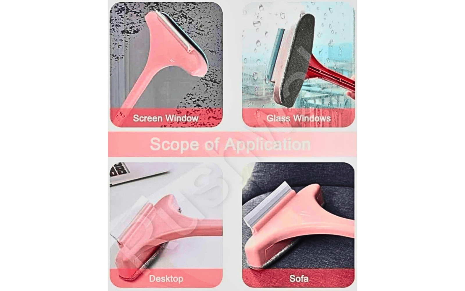 This multi-purpose window cleaning squeegee is designed to deliver streak-free and effortless cleaning for glass surfaces. Featuring a dual-action design with a soft rubber wiper and an integrated scrubber pad, it effectively removes dust, water stains, soap residue, and grime in one swipe. The ergonomic long handle offers a comfortable grip and extended reach, making it ideal for windows, mirrors, shower doors, tiles, and car windshields. A practical cleaning tool for everyday household and automotive use.