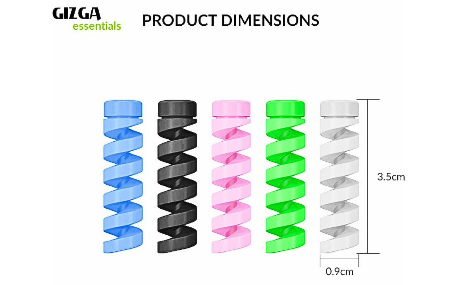 Giftora's Spiral Cable Protector, Silicone Cord Saver for Chargers, Pack of 2 (16 Count), Multi-Color, Compatible with Data Cable, Earphones, 3.5cm Length