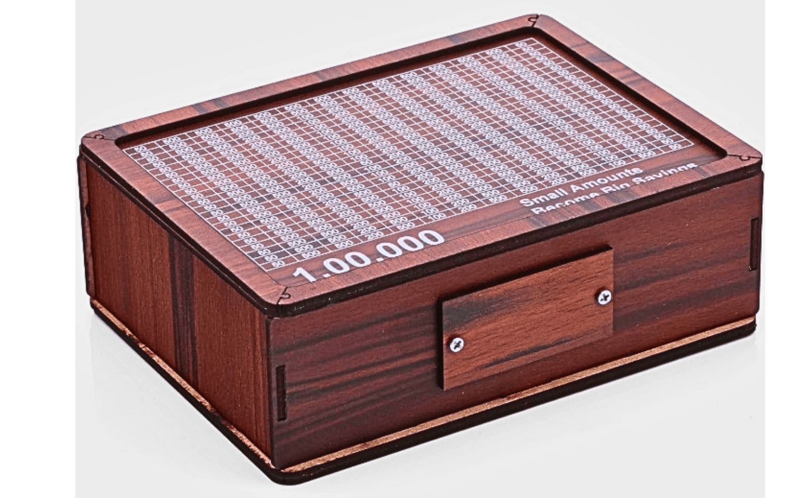 Giftora's Wooden Money Box with Savings Tracker, 1 Lakh Goal Piggy Bank for Kids & Adults, Cash Collection Bank with Savings Chart, 8x6x3 Inch, 100000 Gullak for Financial Savings Habit