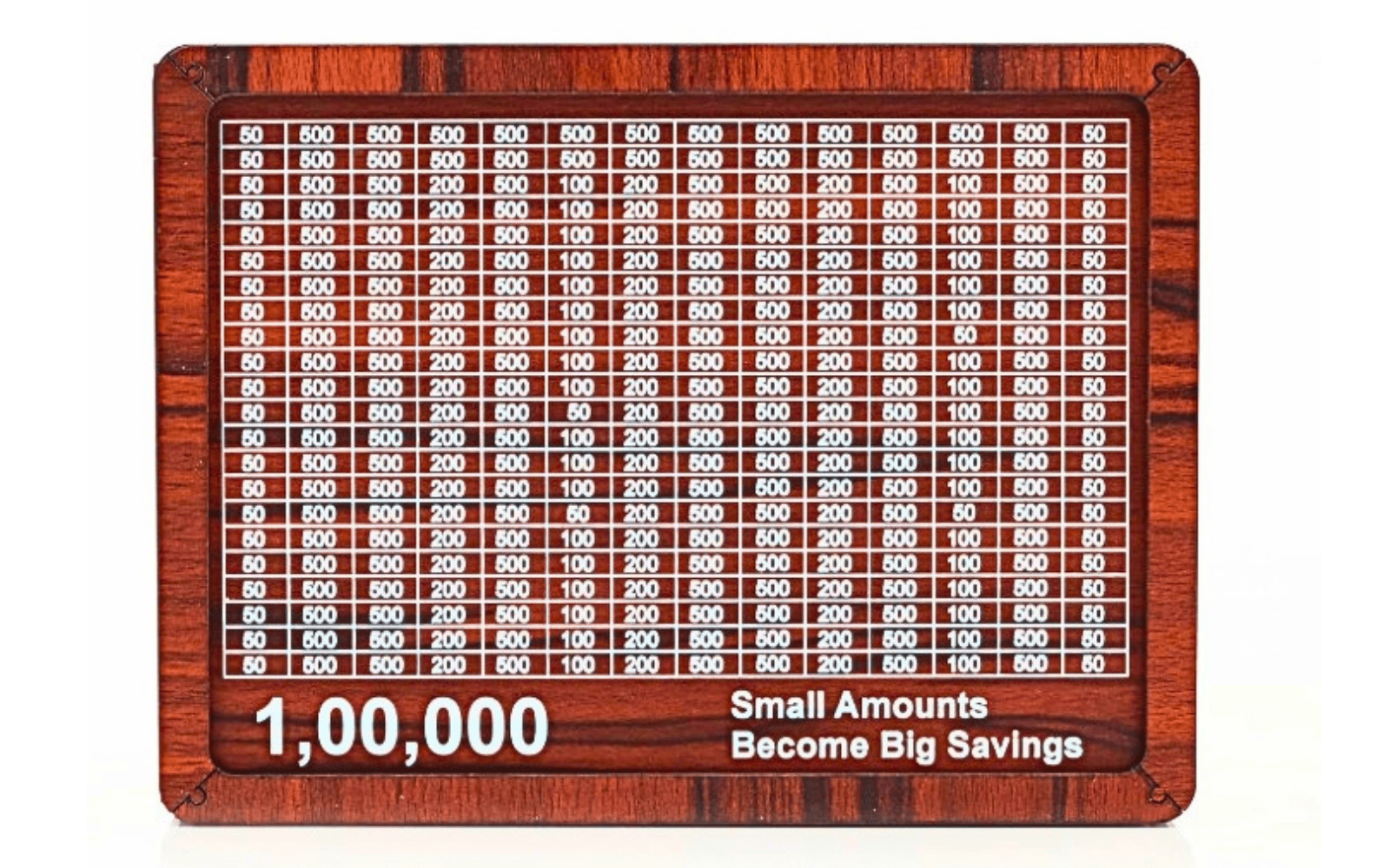 Giftora's Wooden Money Box with Savings Tracker, 1 Lakh Goal Piggy Bank for Kids & Adults, Cash Collection Bank with Savings Chart, 8x6x3 Inch, 100000 Gullak for Financial Savings Habit