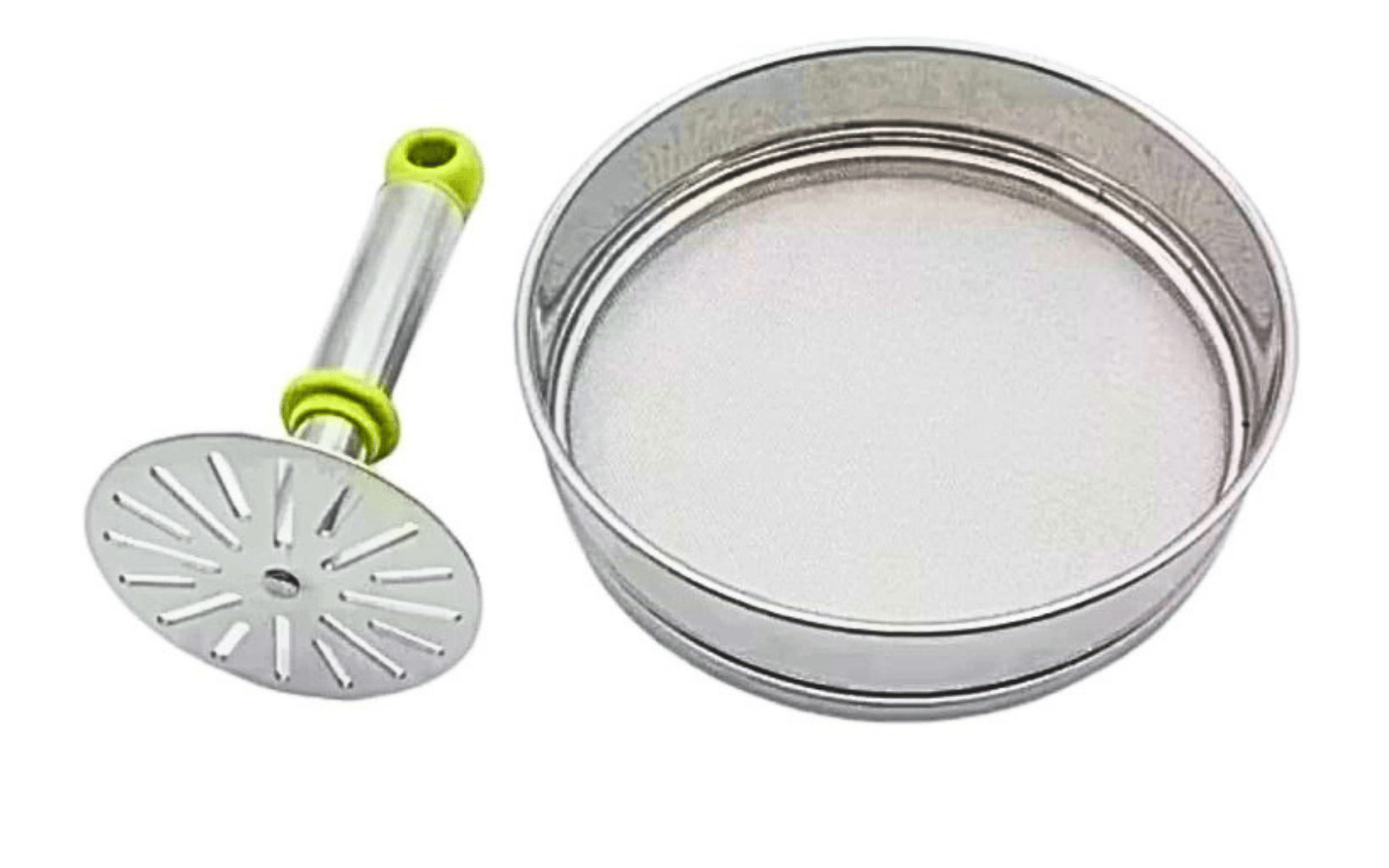 SUPEREB Premium Stainless Steel Vegetable Masher & Mesh Flour Strainer Sifter | Kitchen Tool Set