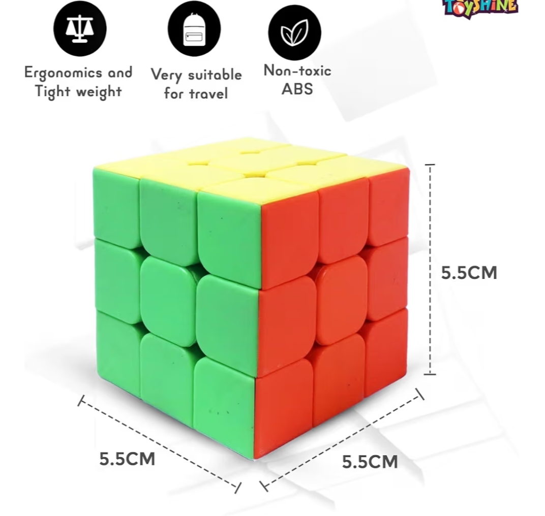 High Stability Stickerless 3x3x3 Speed Cube – Multi Color Puzzle Cube