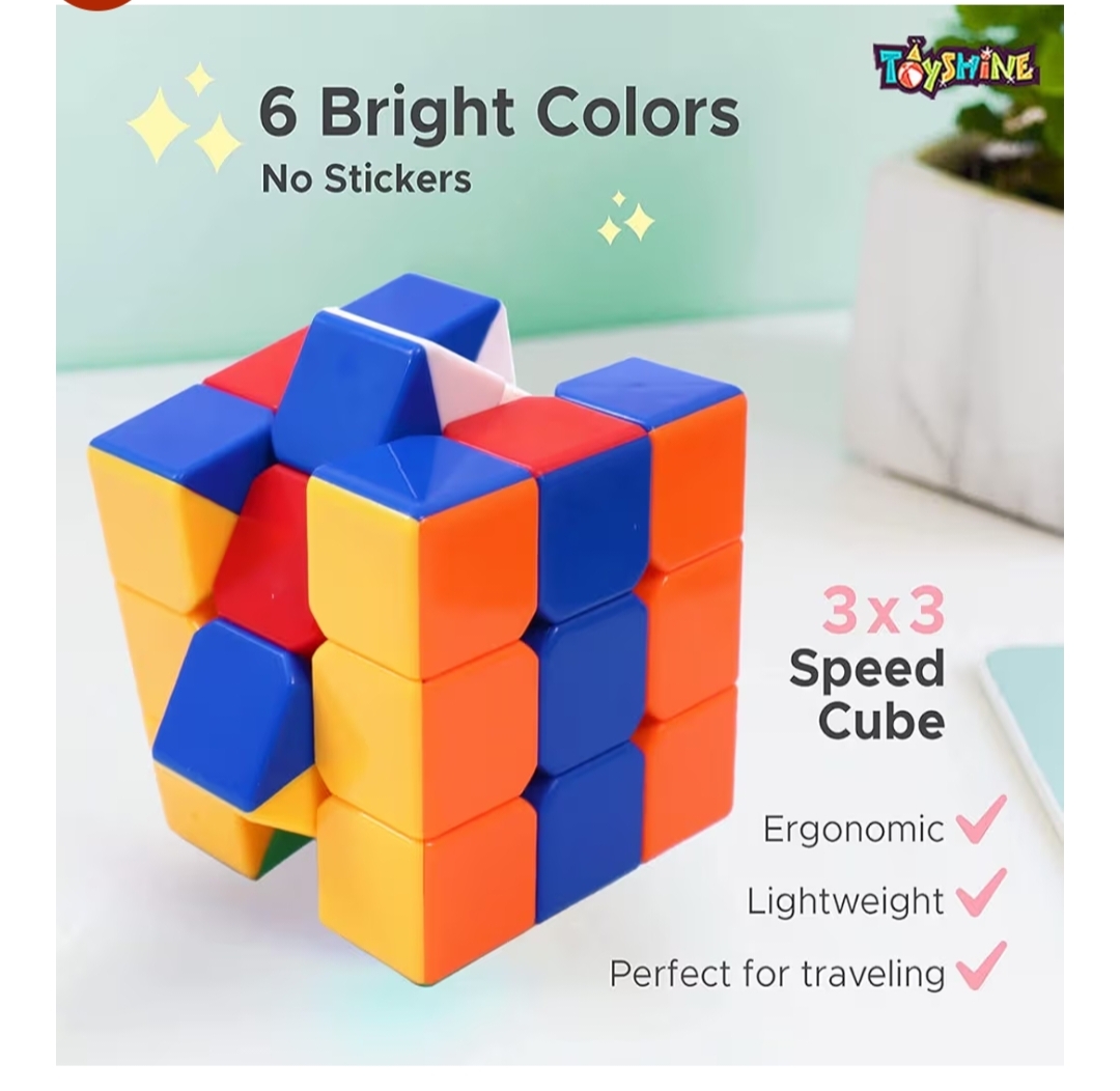 High Stability Stickerless 3x3x3 Speed Cube – Multi Color Puzzle Cube