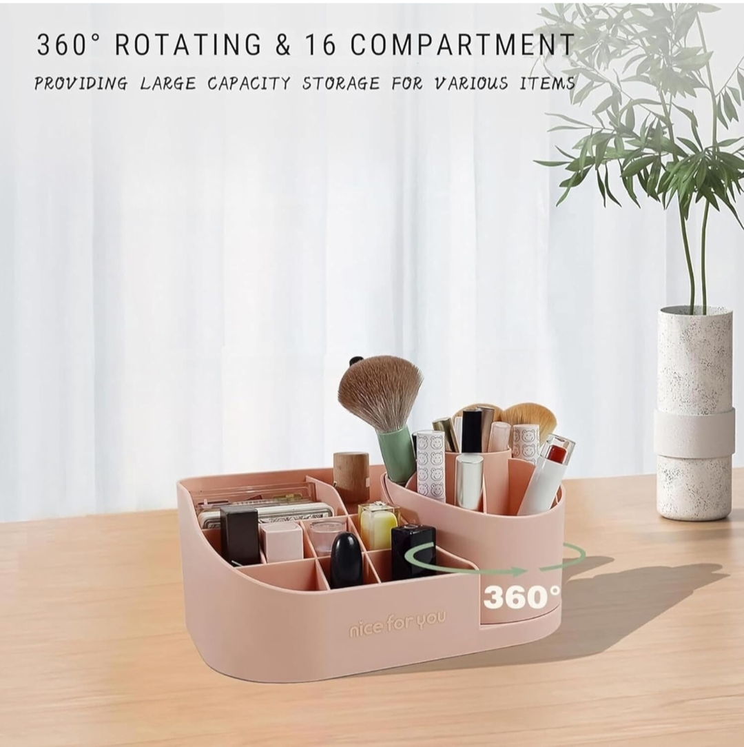 360° Rotating Cosmetic Organizer – Multi-Purpose Makeup Storage Stand