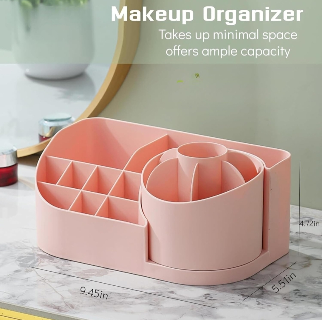 360° Rotating Cosmetic Organizer – Multi-Purpose Makeup Storage Stand
