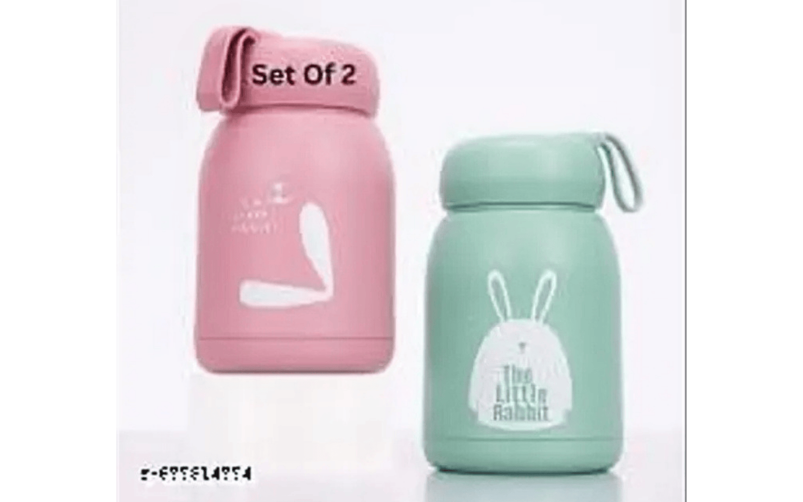 SUPEREB99 Glass Water Bottle 320 ML, Set of 1 Reusable Drinking Juice Bottles for Kids, Cute Rabbit Design Bottle for Coffee, Water, Juice, Tea, Milk, Hot and Cold Beverages - Random Colour