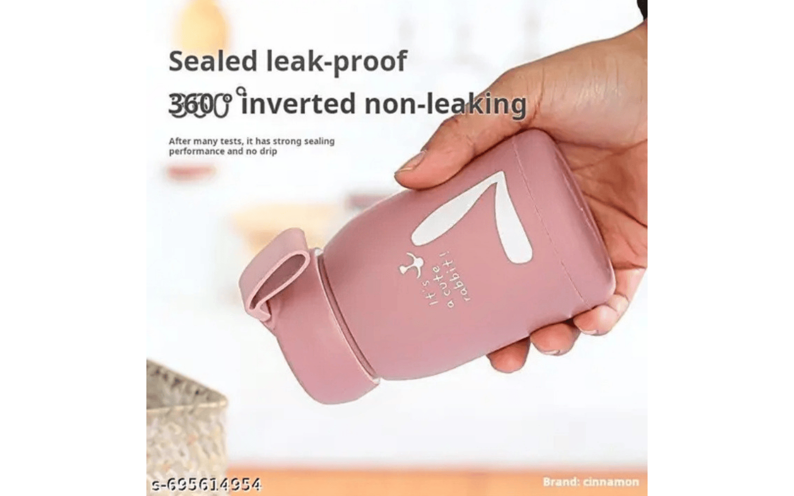 SUPEREB99 Glass Water Bottle 320 ML, Set of 1 Reusable Drinking Juice Bottles for Kids, Cute Rabbit Design Bottle for Coffee, Water, Juice, Tea, Milk, Hot and Cold Beverages - Random Colour