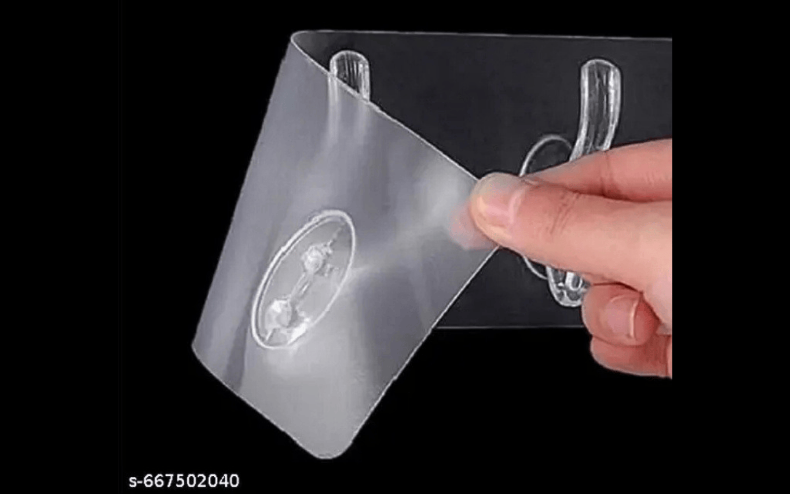 Transparent Self-Adhesive Wall Hooks Strip | Multipurpose Strong Hooks for Home, Bathroom & Kitchen