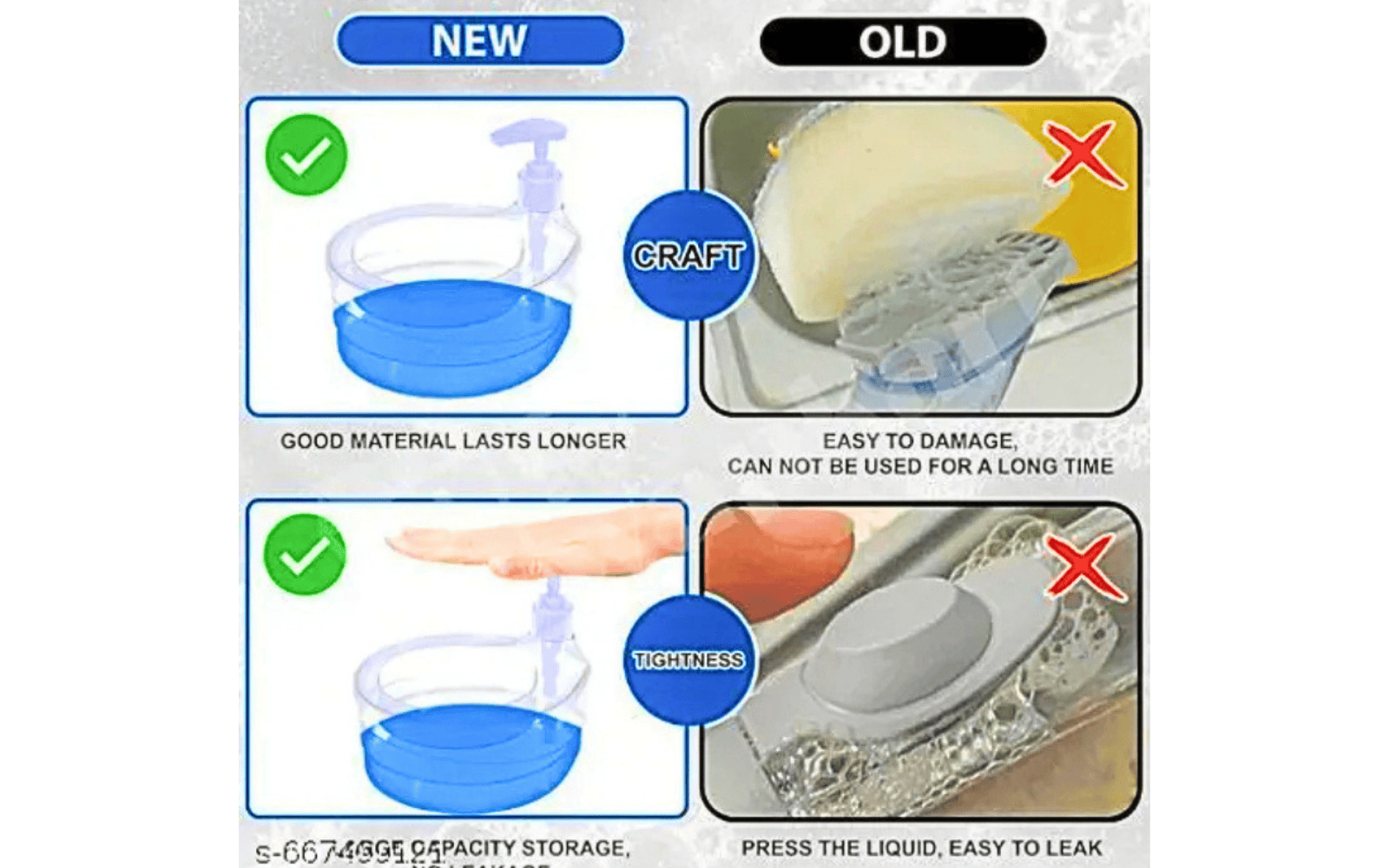 Dishwashing Liquid Soap Dispenser with Sponge Holder | Press Type Kitchen Cleaning Dispenser