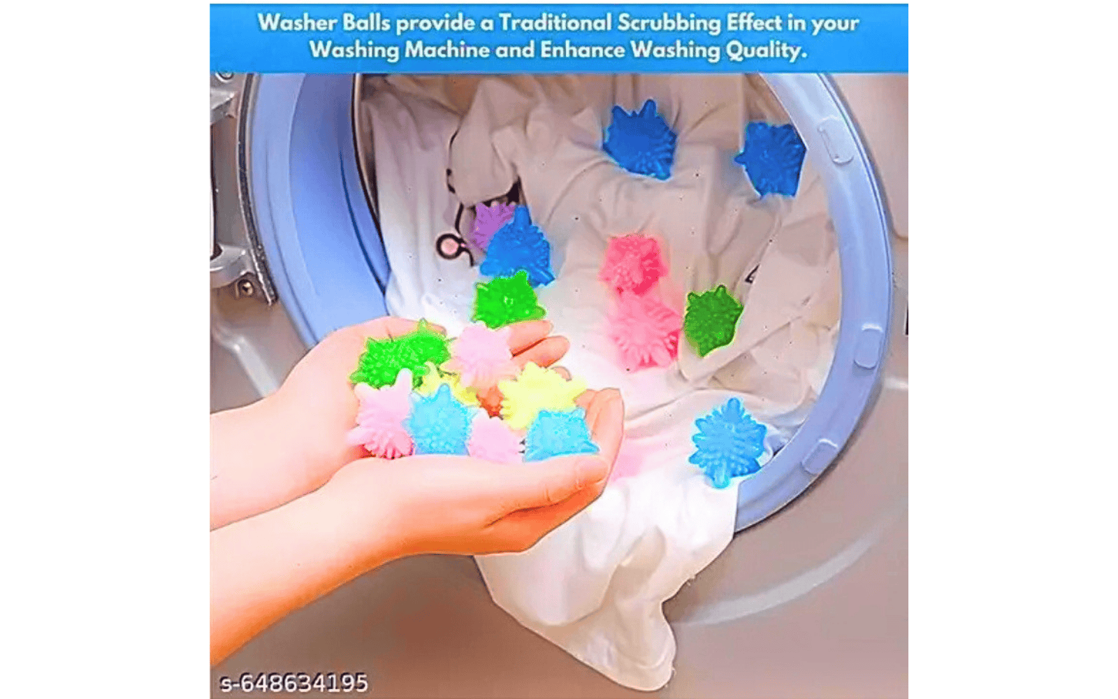 Reusable Laundry Balls, Colorful Washing Machine Cleaner Balls, Tangle Free Clothes Cleaning Balls for Enhanced Washing Power, Pack of 15