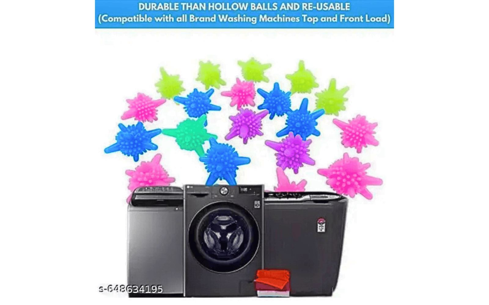 Reusable Laundry Balls, Colorful Washing Machine Cleaner Balls, Tangle Free Clothes Cleaning Balls for Enhanced Washing Power, Pack of 15