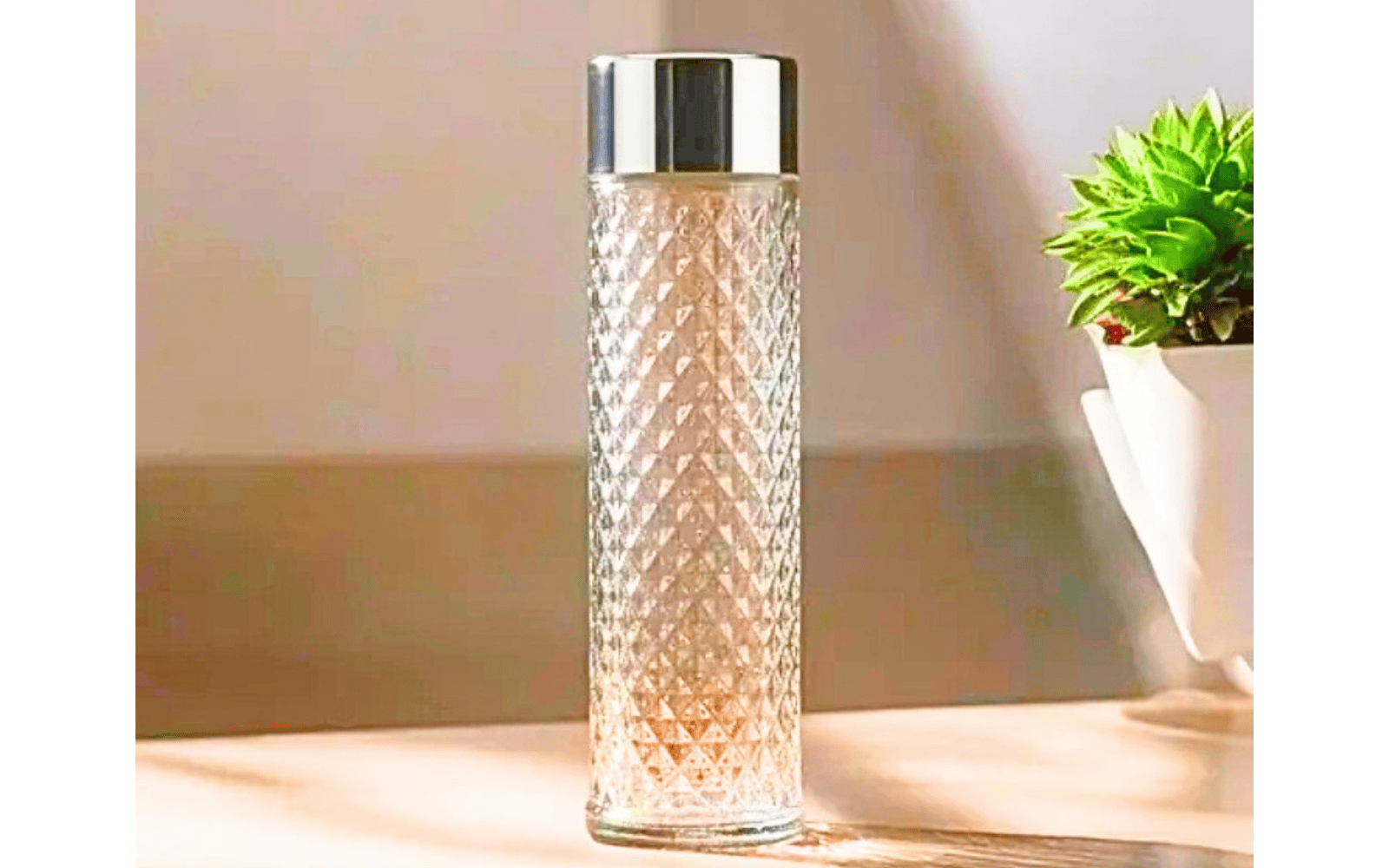 Glass Water Bottle with Metallic Lid | Leak-Proof Drink Bottle for Home, Office & Travel Leak-Proof Drink Bottle for Home, Office & Travel