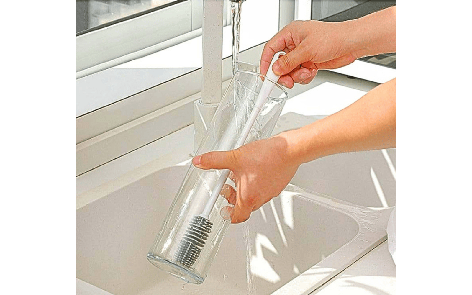 Food-Grade Silicone Bottle Brush for Cleaning | Flexible, Durable & Hygienic Odour Resistant | Reusable & Eco-Friendly Bottle Cleaner for Water Bottles, Baby Bottles & Jars | (3)