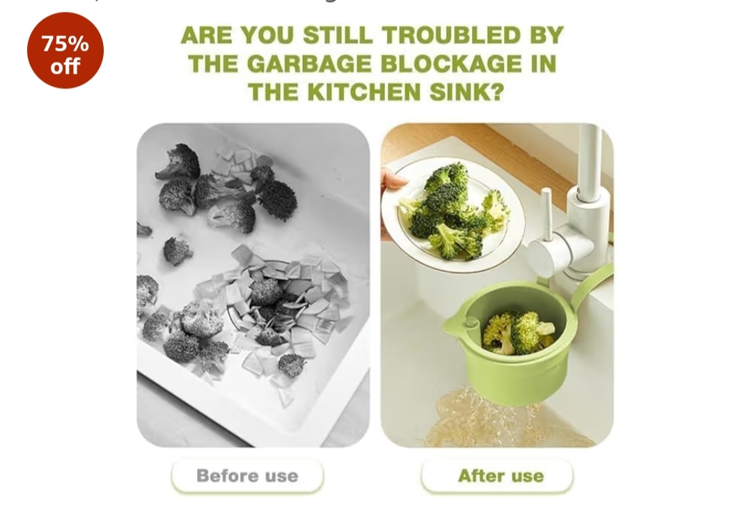 Double Layer Kitchen Sink Drain Basket with Detachable Strainer (Big Size)