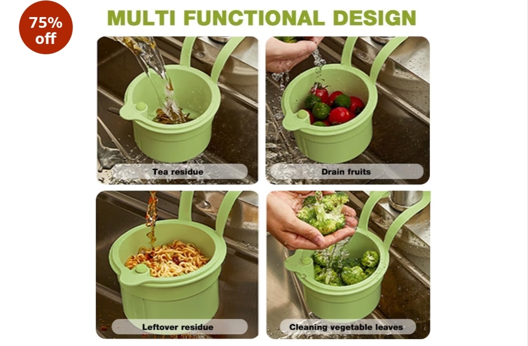 Double Layer Kitchen Sink Drain Basket with Detachable Strainer (Big Size)