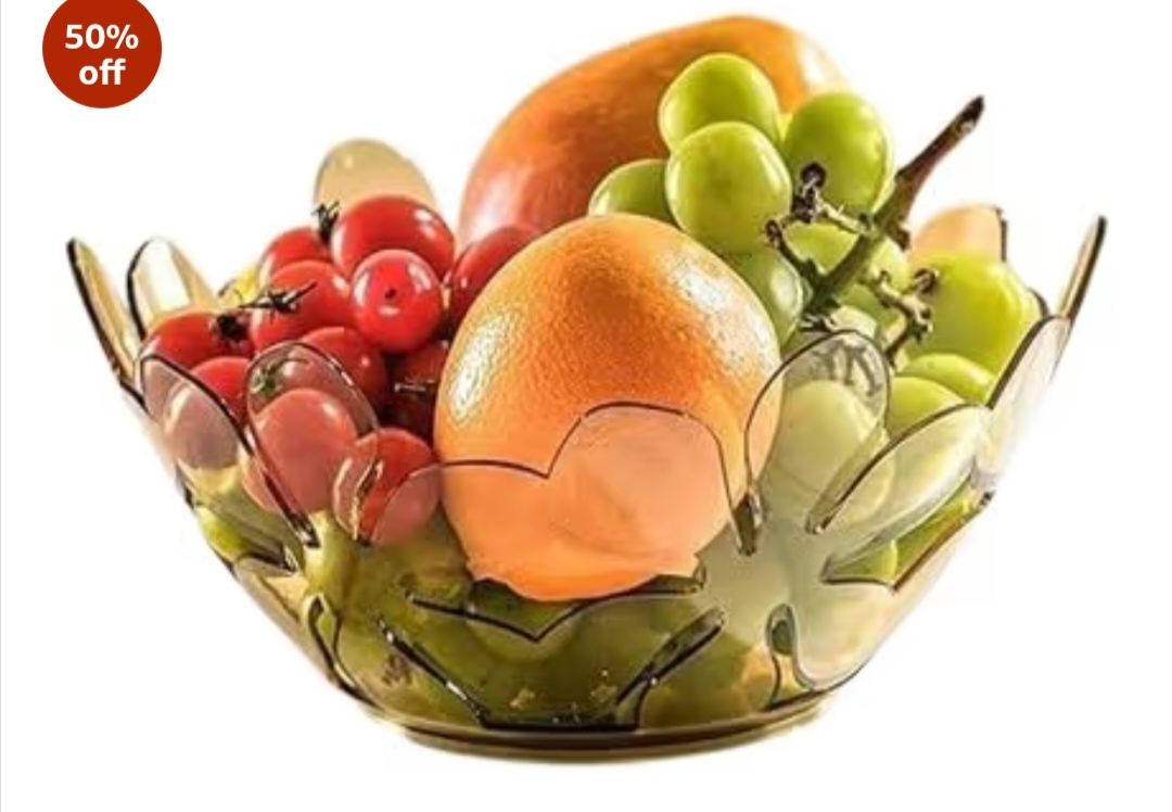 Giftora Flower Shape Transparent Fruit & Snack Serving Bowl (Multicolor)