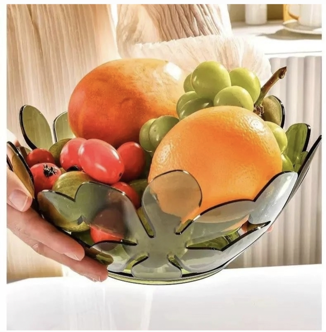 Giftora Flower Shape Transparent Fruit & Snack Serving Bowl (Multicolor)