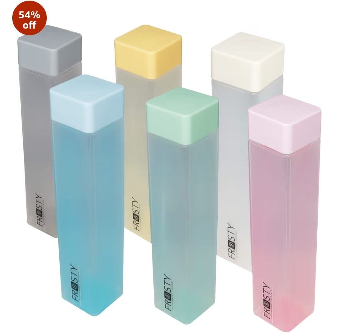 Giftora Square Fridge Water Bottles – 1 Litre BPA Free (Set of 1)