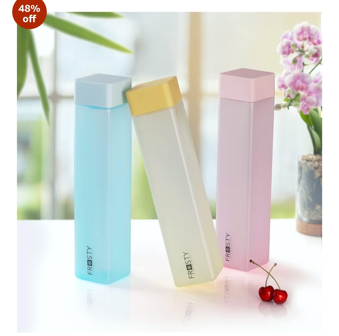 Giftora Square Fridge Water Bottles – 1 Litre BPA Free (Set of 1)