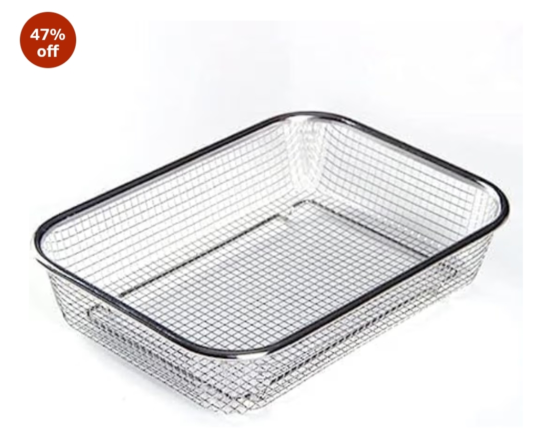 Stainless Steel Sink Colander Strainer Basket – Rectangular Drain Tray