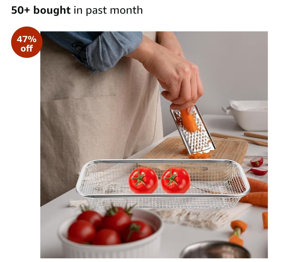 Stainless Steel Sink Colander Strainer Basket – Rectangular Drain Tray