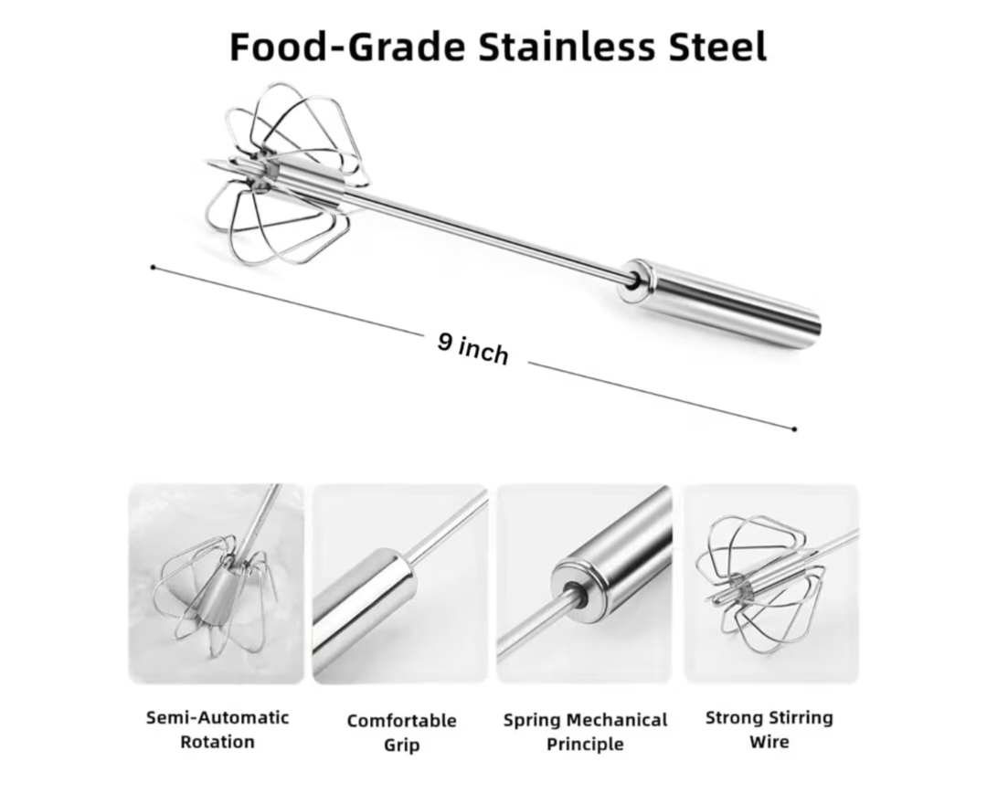 9 Inch Stainless Steel Hand Blender – Multipurpose Kitchen Mixer