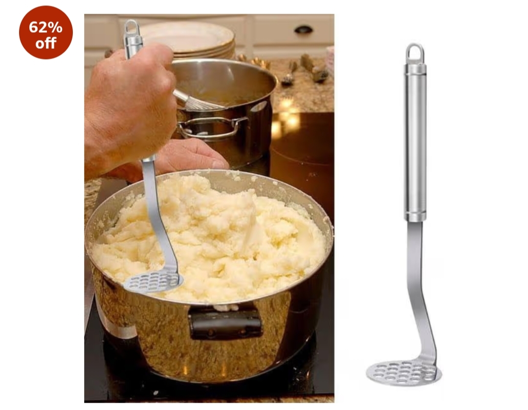 Stainless Steel Pav Bhaji & Potato Masher with Anti-Slip Handle