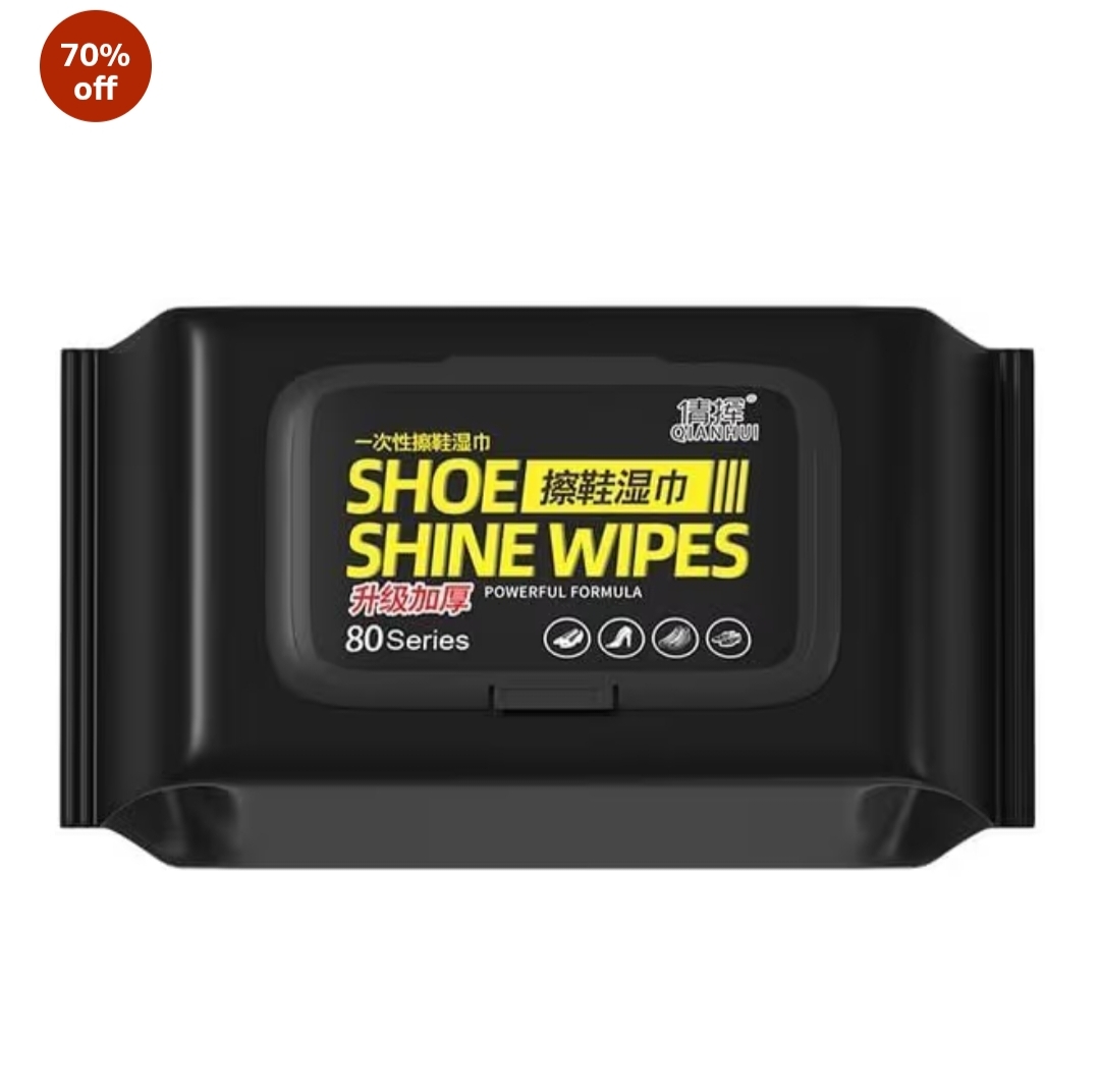 Shoe Cleaning Wipes 80 Count | Portable Sneaker & Leather Shoe Cleaning Tissue | Instant Shine & Dirt Removal Wipes for Travel & Daily Use