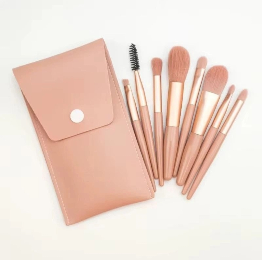 8PCS Professional Makeup Brush Set with Bag | Travel Size Cosmetic Brushes Kit for Foundation, Blush, Eyeshadow | Wooden Handle Soft Synthetic Bristle (Multicolor)