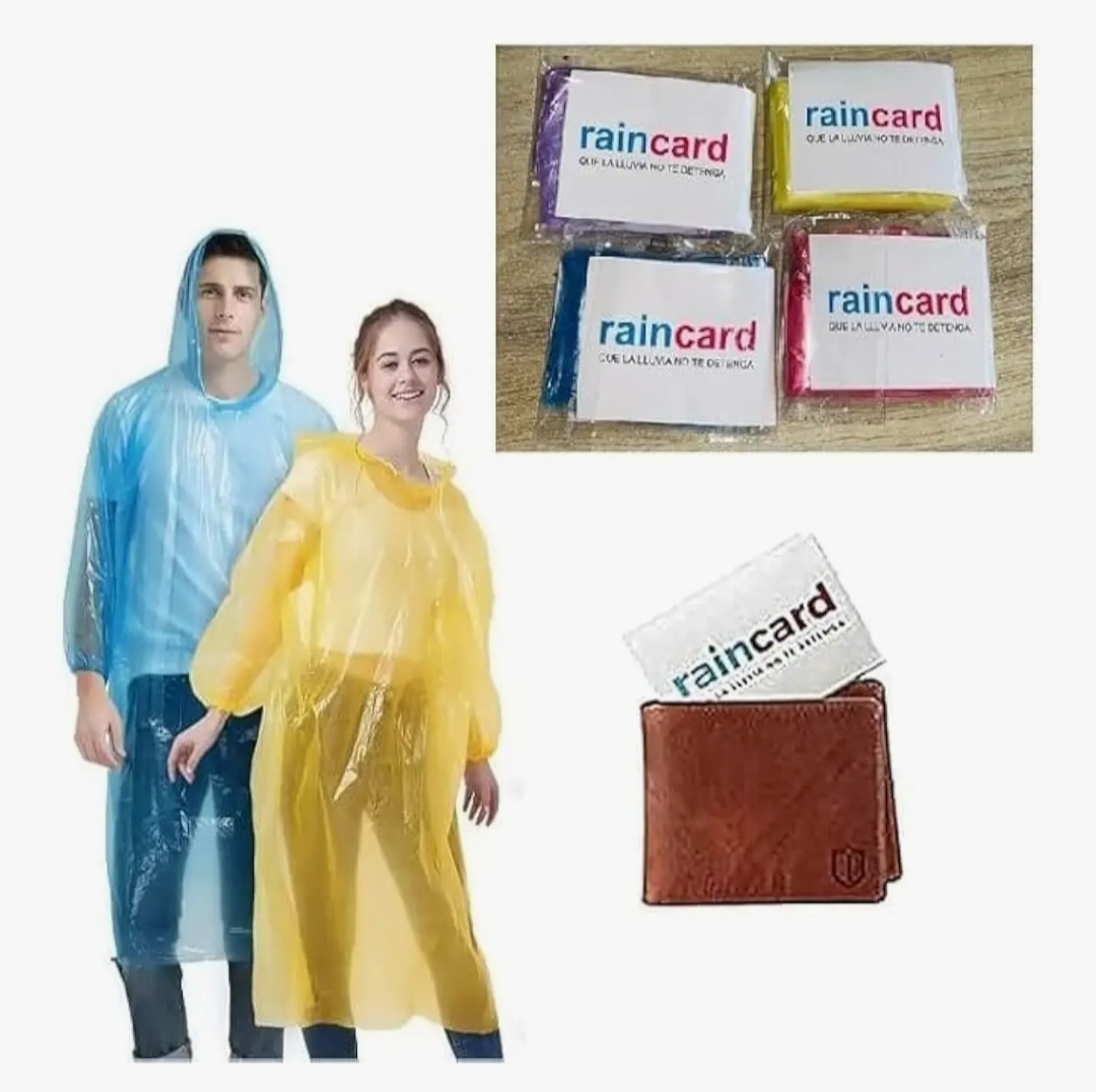 Unisex Disposable Rain Card | Pocket Size Waterproof Emergency Raincoat | Easy to Carry Lightweight Rain Wear for Travel & Outdoor Use
