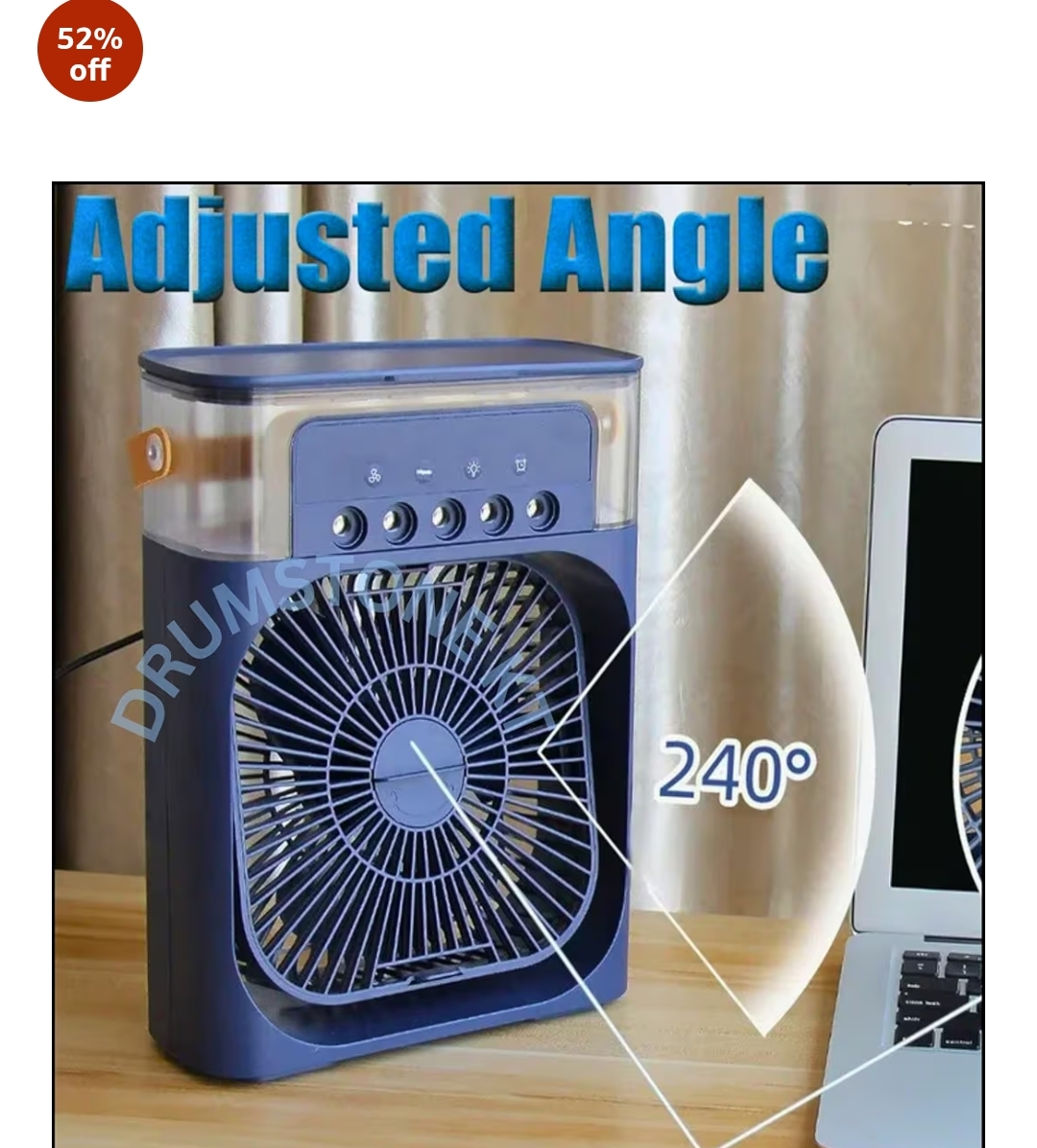 Portable Mini Air Cooler Fan for Kids & Home | USB Powered Mist Cooling Fan with Water Tank | 3 Speed, 5 Spray Modes, 7 LED Lights | Ideal for Bedroom, Kitchen, Study & Travel