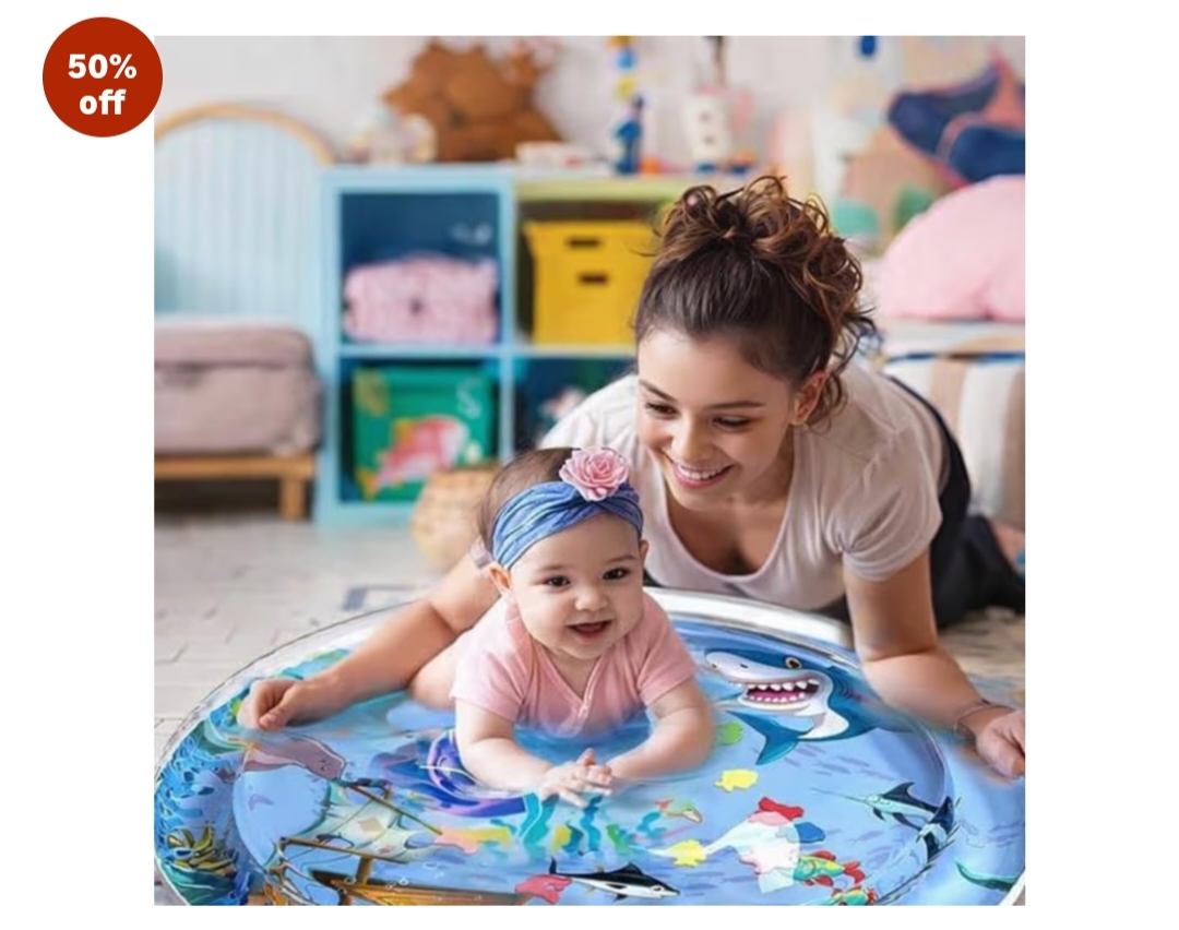 Baby Kids Inflatable Water Play Mat | Tummy Time Activity Toy for Infants & Toddlers | Leakproof Sensory Play Mat for Indoor & Outdoor Fun