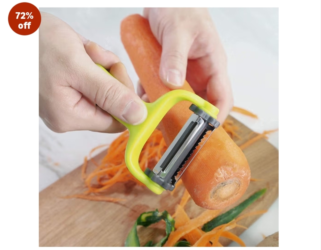 3-in-1 Vegetable Peeler | Stainless Steel Blade Fruit & Vegetable Peeler with Bottle Opener & Cutter | Multipurpose Kitchen Tool for Potato, Carrot, Cucumber & Fruits