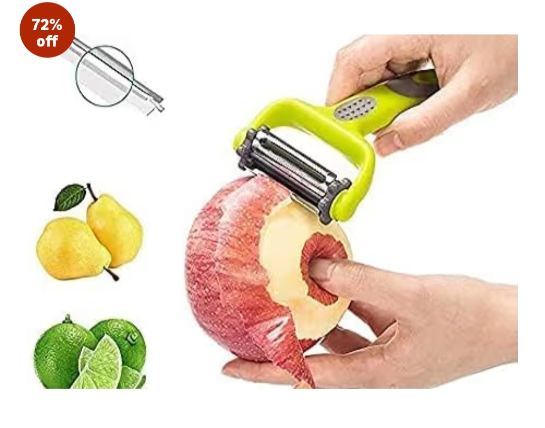 3-in-1 Vegetable Peeler | Stainless Steel Blade Fruit & Vegetable Peeler with Bottle Opener & Cutter | Multipurpose Kitchen Tool for Potato, Carrot, Cucumber & Fruits